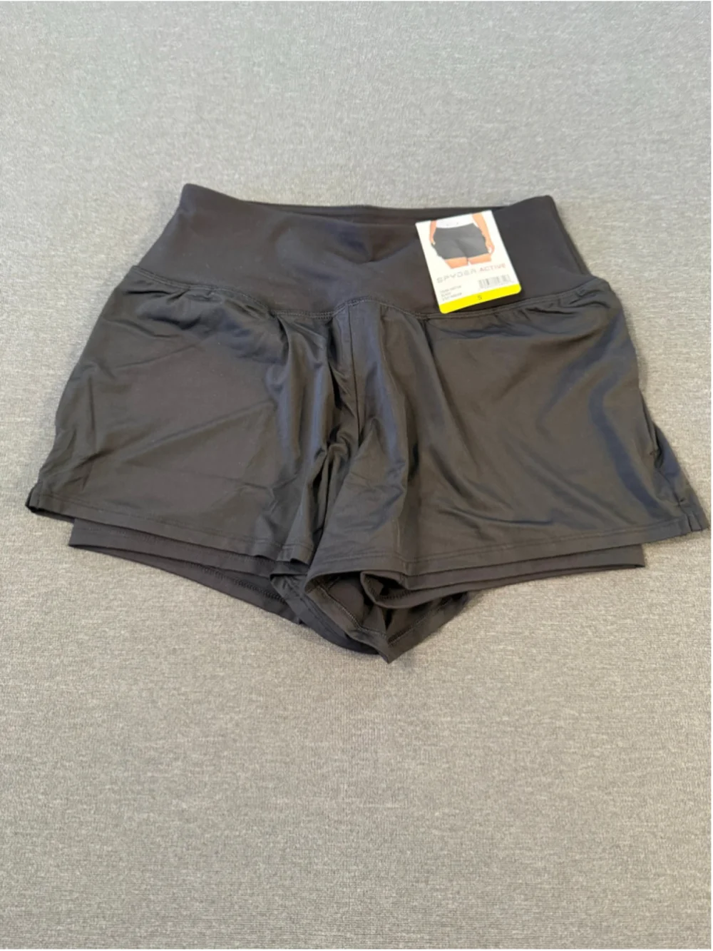 NWT Spyder Active Black 2-in-1 Running Shorts S